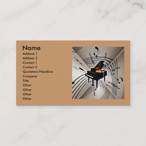Customizable Piano Music Notes Business Card