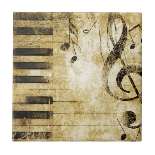 Piano Music Notes Ceramic Tile