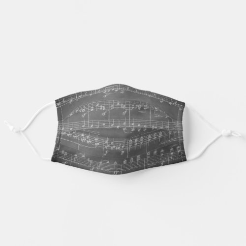 Piano Music Notes Composition Black White Adult Cloth Face Mask