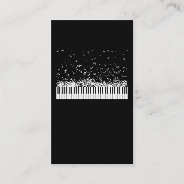 Piano Music Notes Instrument Musician Pianist Business Card (Front)