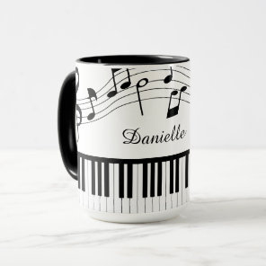 Piano Music Notes Personalized Custom Colors Mug
