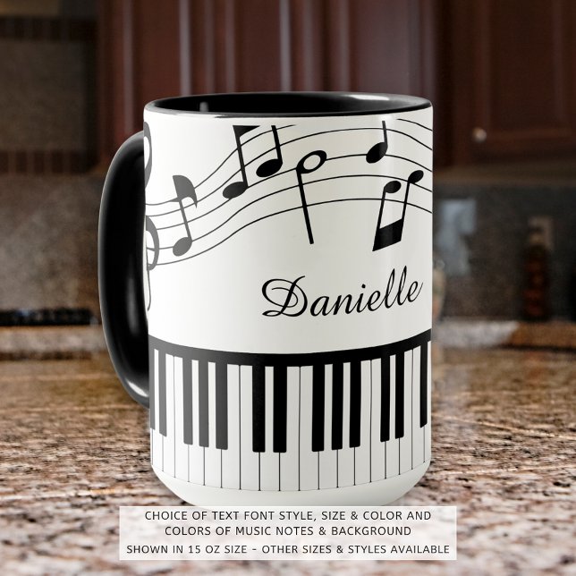 Piano Music Notes Personalized Custom Colors Mug (Creator Uploaded)