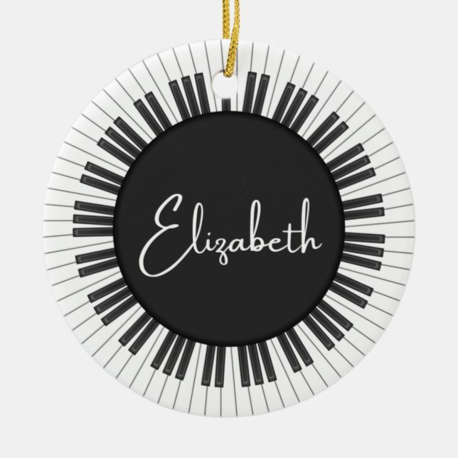 Piano Music Ornament Customizable Personalized (Front)