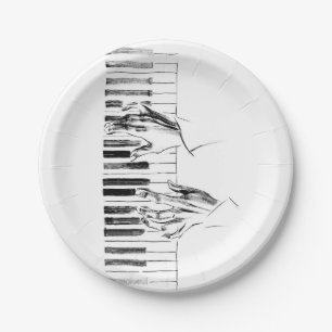 Piano music paper plates