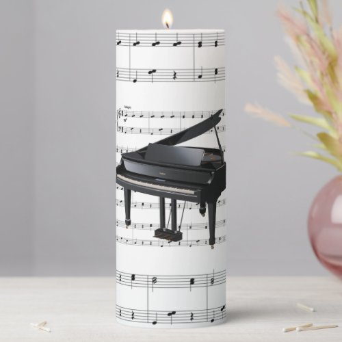 Piano Music Pattern Candle