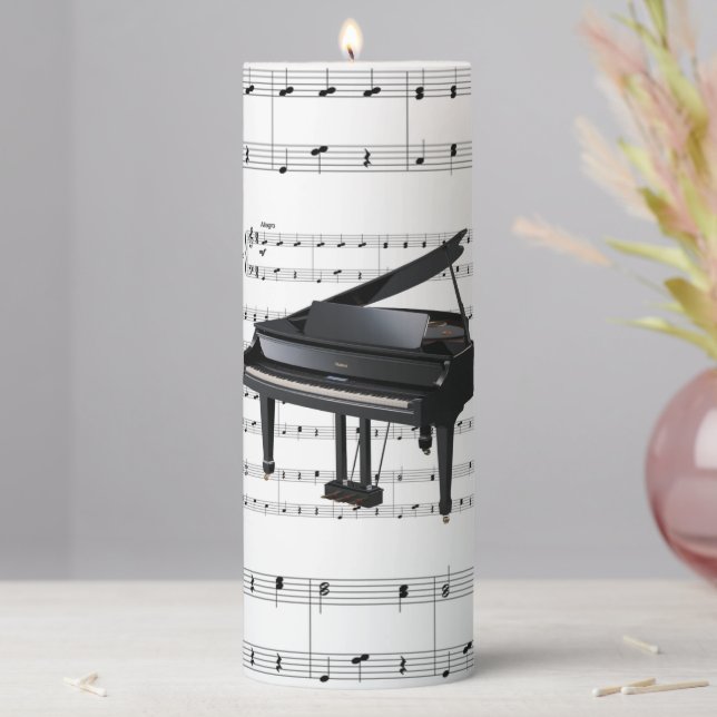 Piano Music Pattern Candle (In Situ)