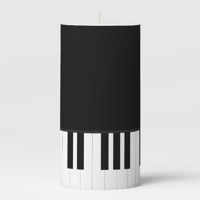 PIANO MUSIC PILLAR CANDLE (Front)