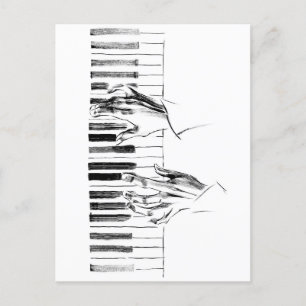 Piano music postcard