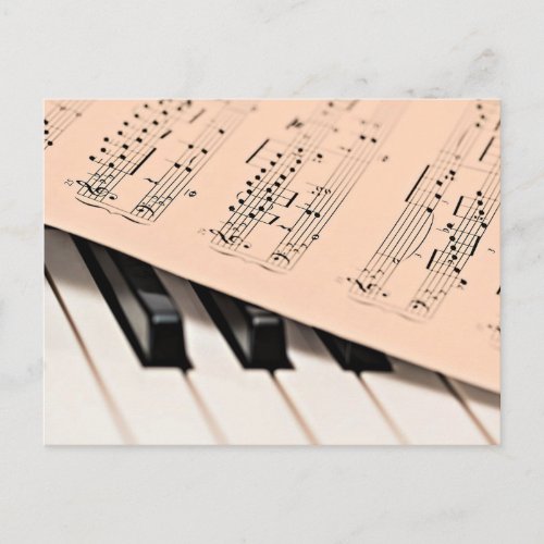 Piano music postcard