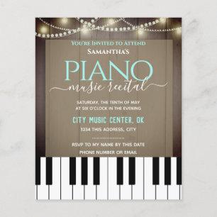 Piano Music Recital Formal Invitation Brown