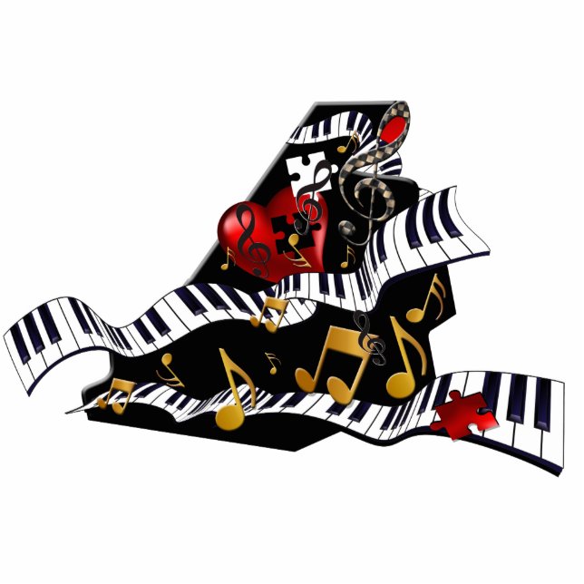 Piano Music Sculpture, Piano, Piano Decor Juleez Statuette (Front)