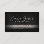 Piano Music Teacher Black Business Card at Zazzle