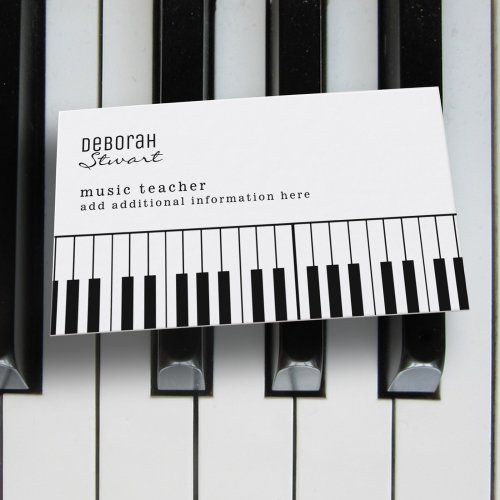 Piano Music Teacher Elegant Business Card