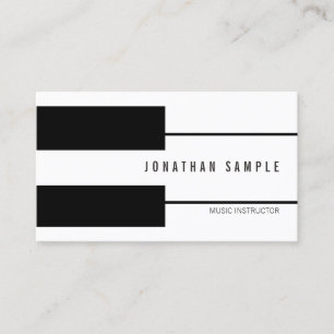 Piano Music Teacher Instructor Creative Modern Business Card