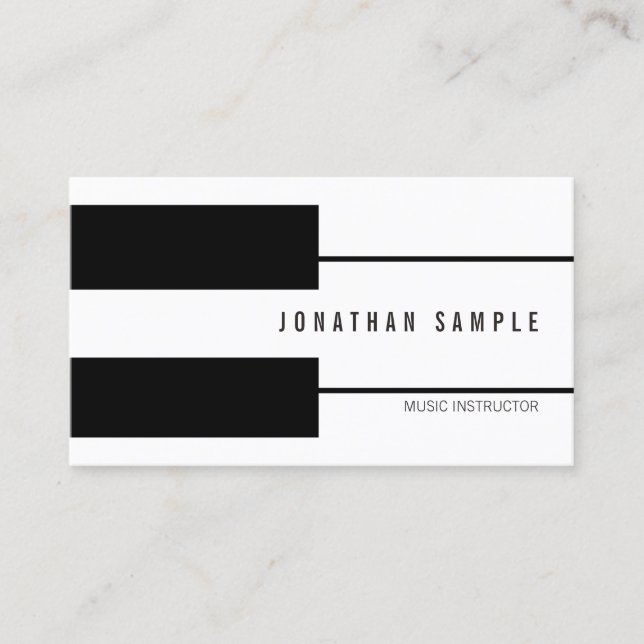 Piano Music Teacher Instructor Creative Modern Business Card (Front)
