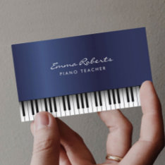 Piano Music Teacher Royal Blue Musical Business Card at Zazzle