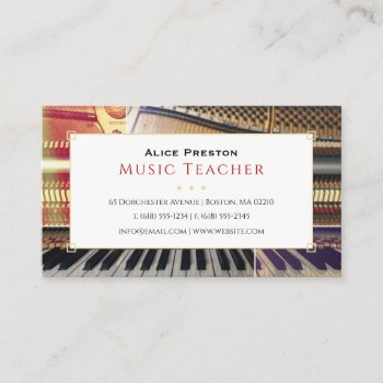 Piano Music Teacher | Unique Business Card by bestcards4u at Zazzle