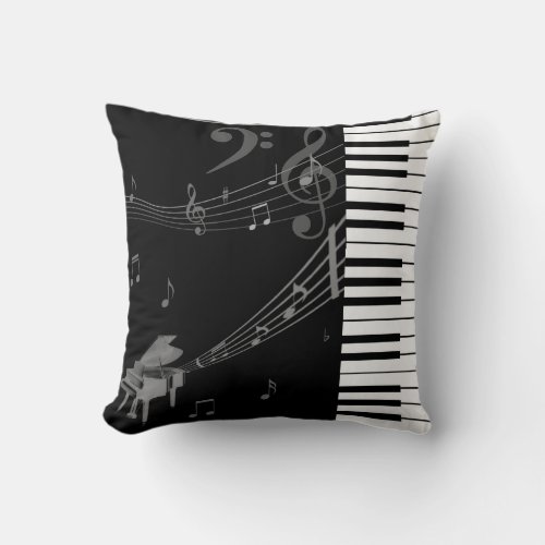 Piano Music Throw Pillow