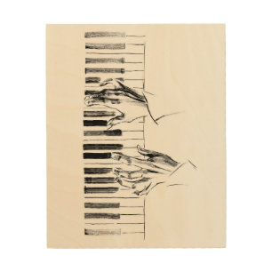 Piano music wood wall art