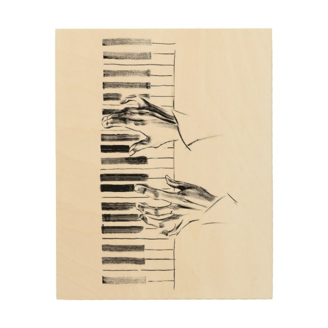 Piano music wood wall art (Front)