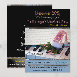 Piano Musical Holiday Party Invitation