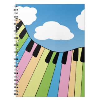 Piano Musical Instrument Sky Clouds Notebook