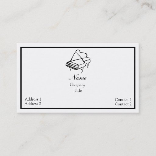 Customizable Piano Musician Business Card