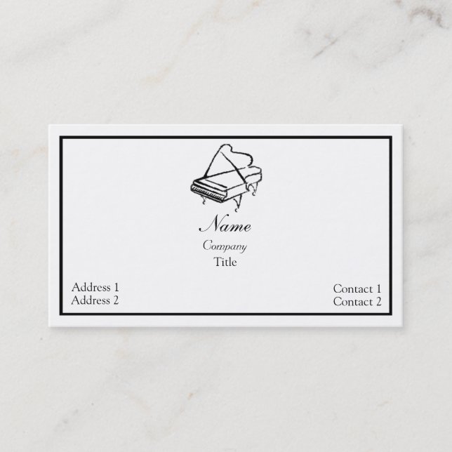 Piano Musician Business Card (Front)