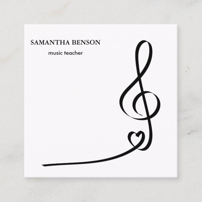 Piano Musician Business card with Music Note (Front)