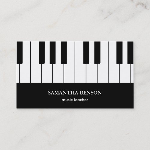 Piano Musician Business card with Music Note