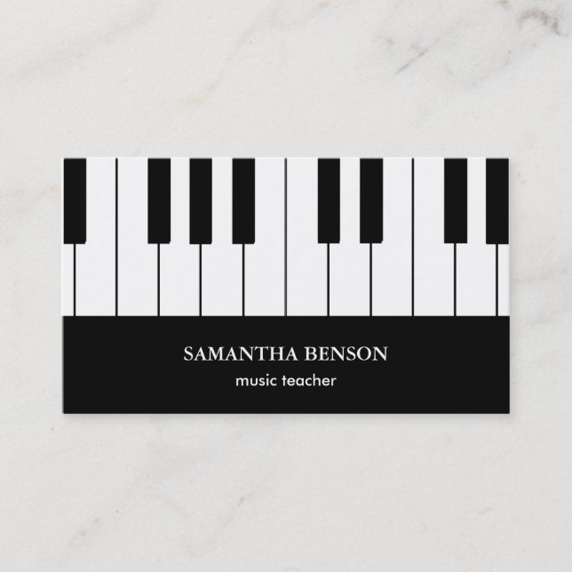Piano Musician Business card with Music Note (Front)
