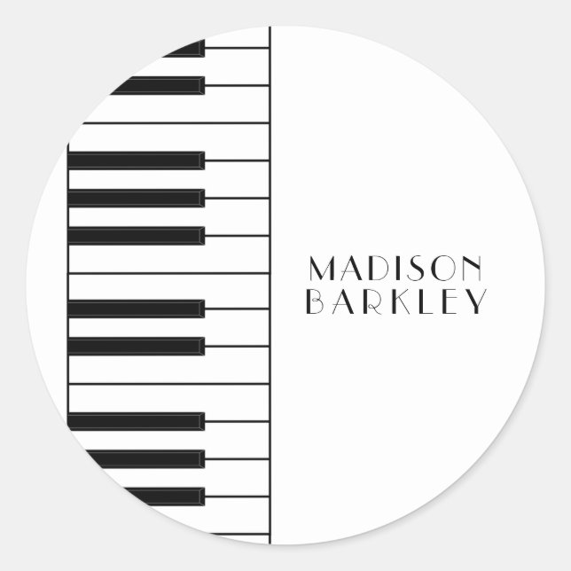 Piano Musician Music Teacher Classic Round Sticker (Front)