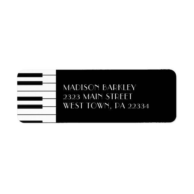 Piano Musician Music Teacher Label (Front)