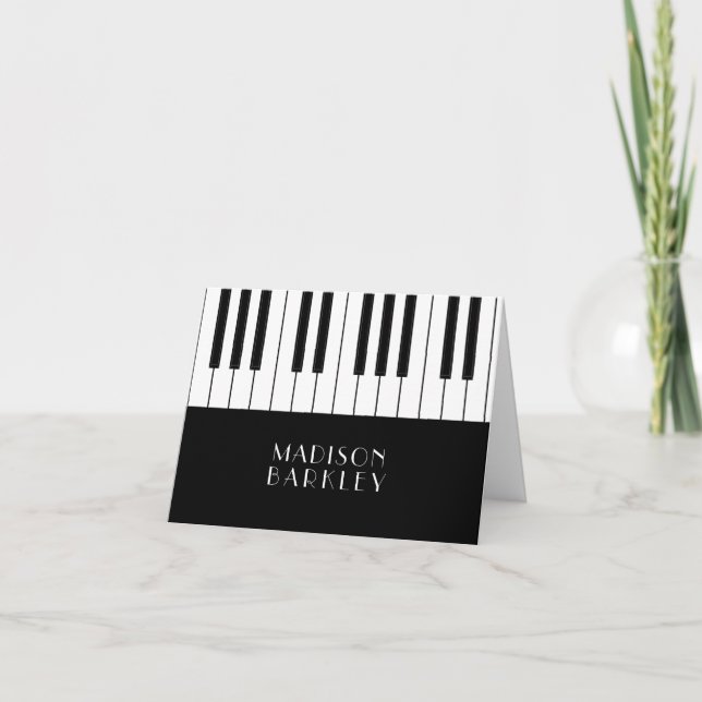 Piano Musician Music Teacher Note Card (Front)