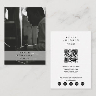 Piano Musician Pianist Photo Social Media Business Card