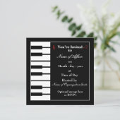 Piano note invitation card (Standing Front)