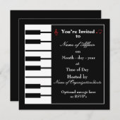 Piano note invitation card (Front/Back)