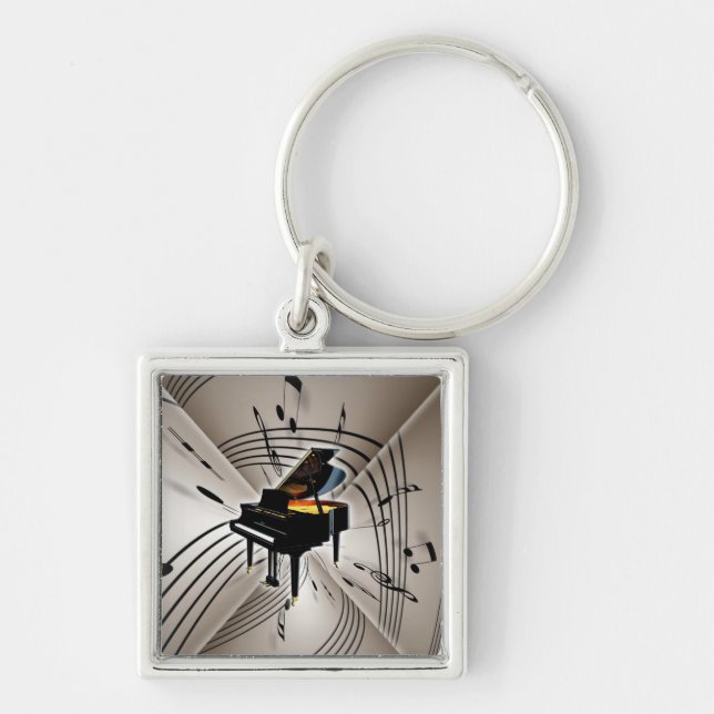 Piano Notes and Staff Keychain (Front)
