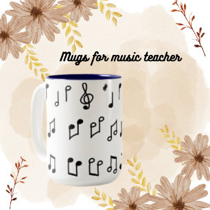 Piano Notes Modern Music Instrument Two-Tone Coffee Mug