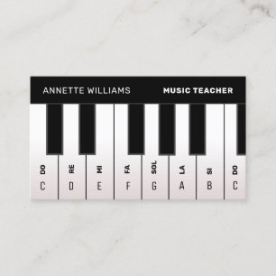 Piano notes musical business card