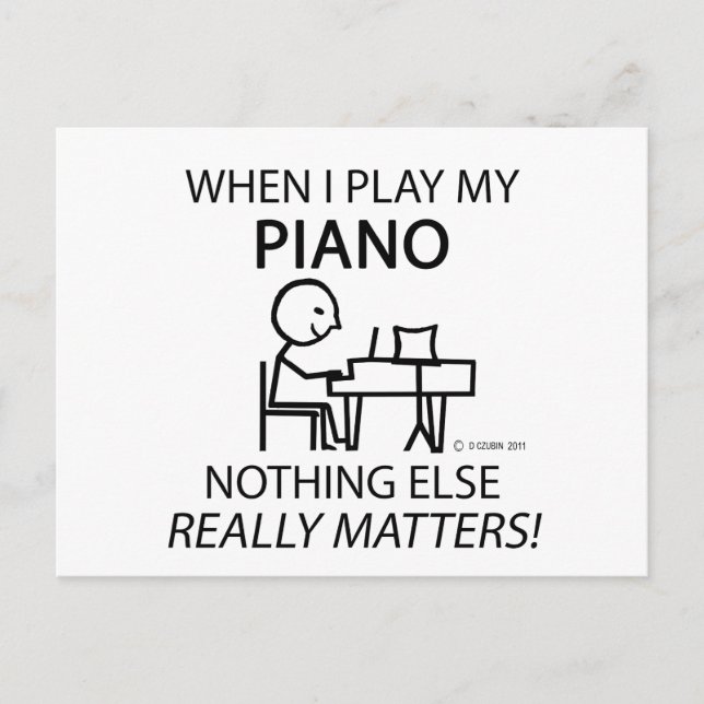 Piano Nothing Else Matters Postcard (Front)