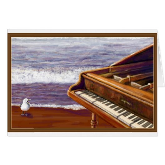 Piano on a Beach Cards (Front Horizontal)