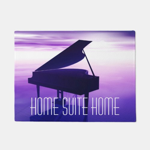 Piano On the Beach At Sunset Music Welcome Doormat