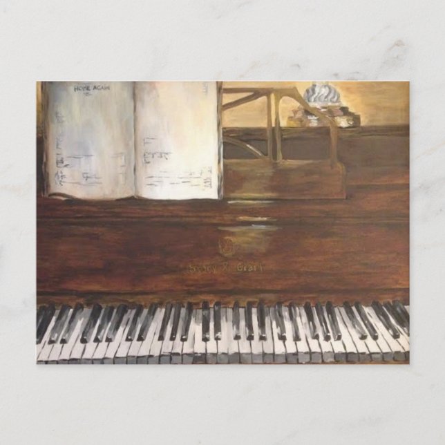 Piano painting postcard by Willowcatdesigns (Front)