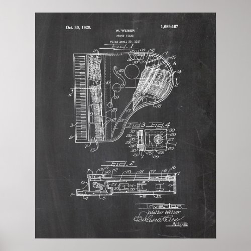 Piano Patent Poster