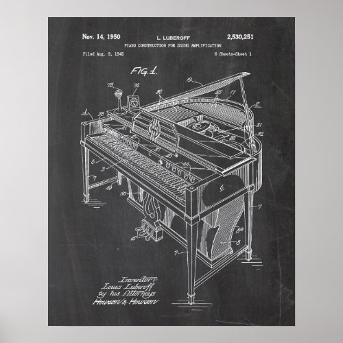 Piano Patent Poster