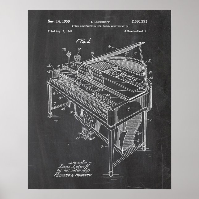 Piano Patent Poster (Front)
