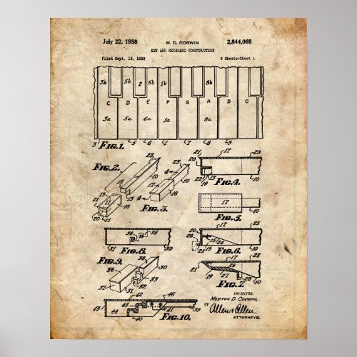 Piano Patent Poster