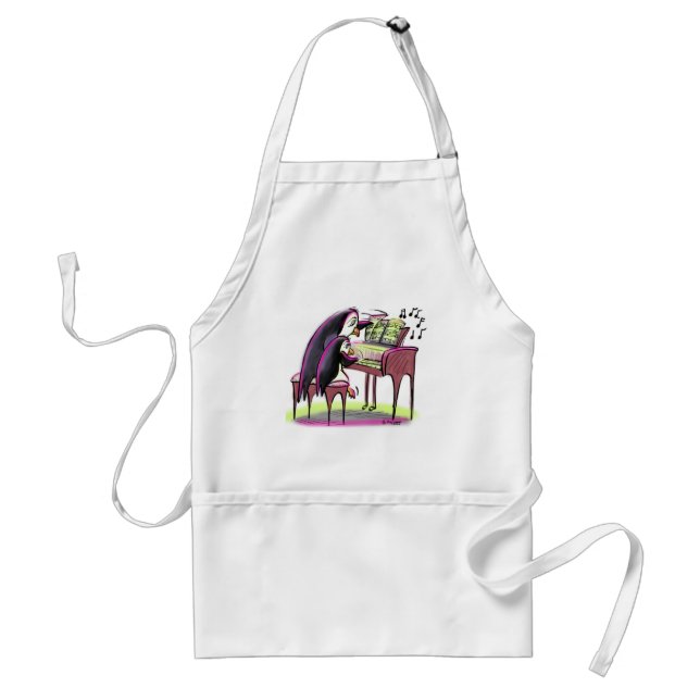 pIaNo pEnGuInS Adult Apron (Front)