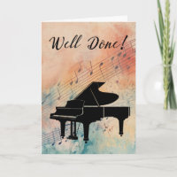 Piano Performance Congratulations on Watercolor